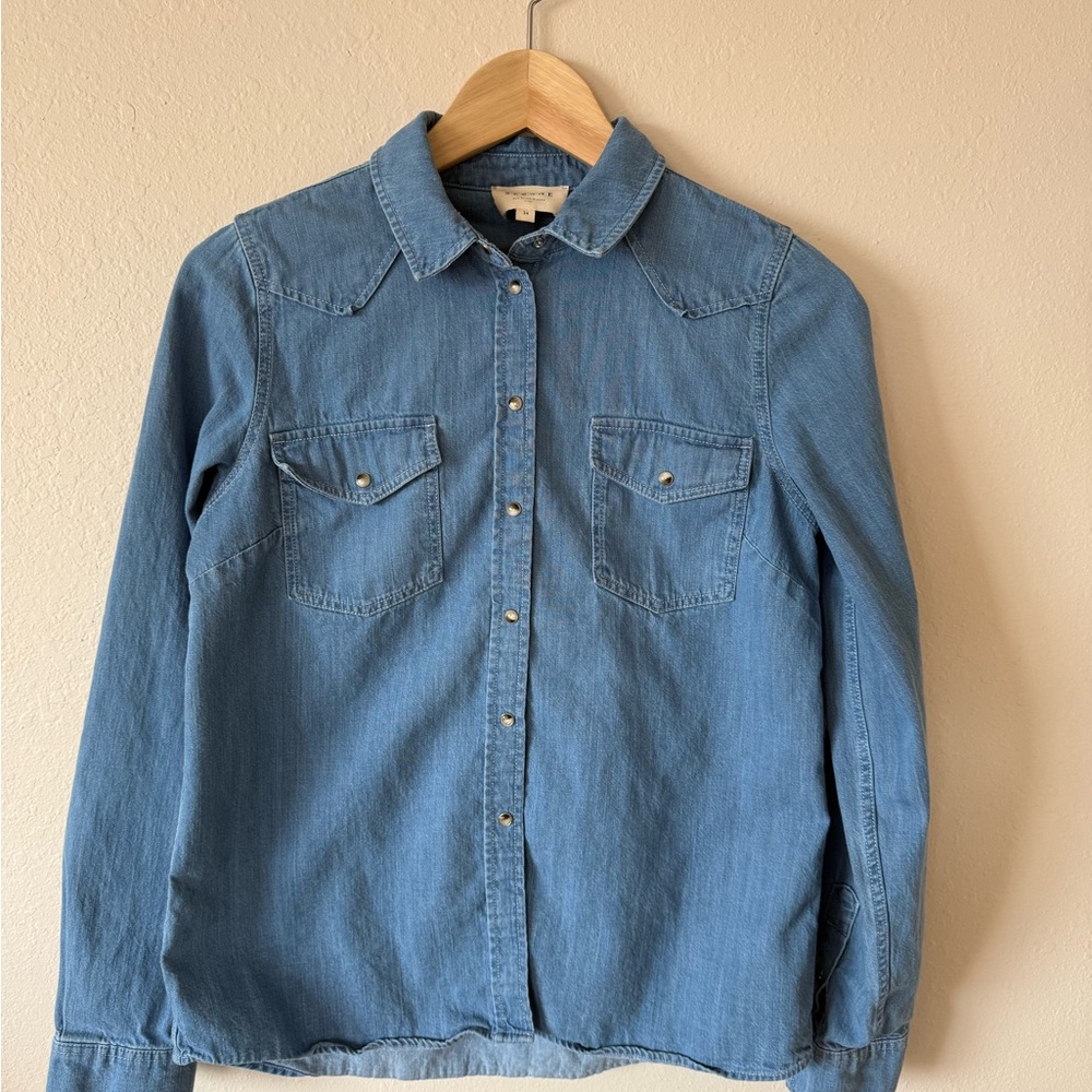 Sézane Servanne - Blue Denim Button-Up Shirt size 34 (us 2)